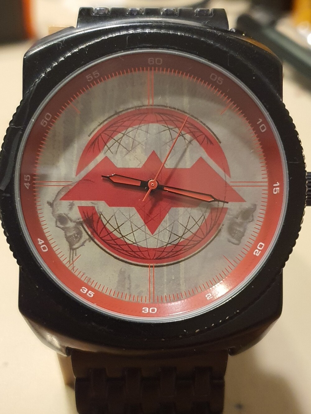 DC Comics Batman Arkham Origins Logo Black Stainless Steel Men's Watch